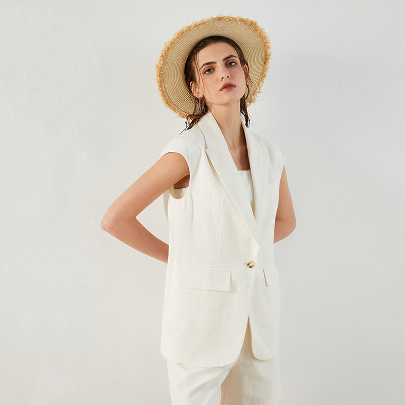 Women's Clothing Summer Linen Cotton Blazer K1444L