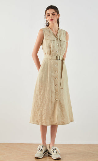 Women's Linen Sleeveless Dress