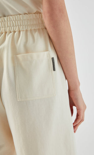 Apricot cargo shorts with front patch pocket and bartack detail
