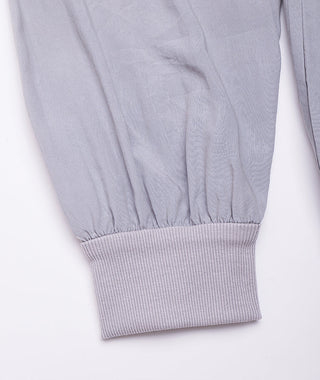 Sleeve cuff close-up on light purple sunscreen hoodie with ribbed elastic finish