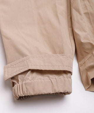 Camel windbreaker sleeve cuff with elastic hem and drawstring