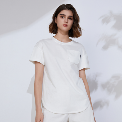 Women's Summer Combed Cotton Linen Blend T-Shirt K2229W