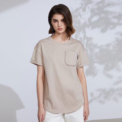 Women's Summer Combed Cotton Linen Blend T-Shirt K2229W