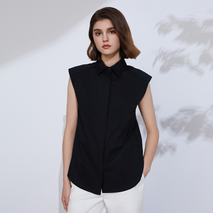 Women's Cotton Sleeveless Blouse Shirt K2237L