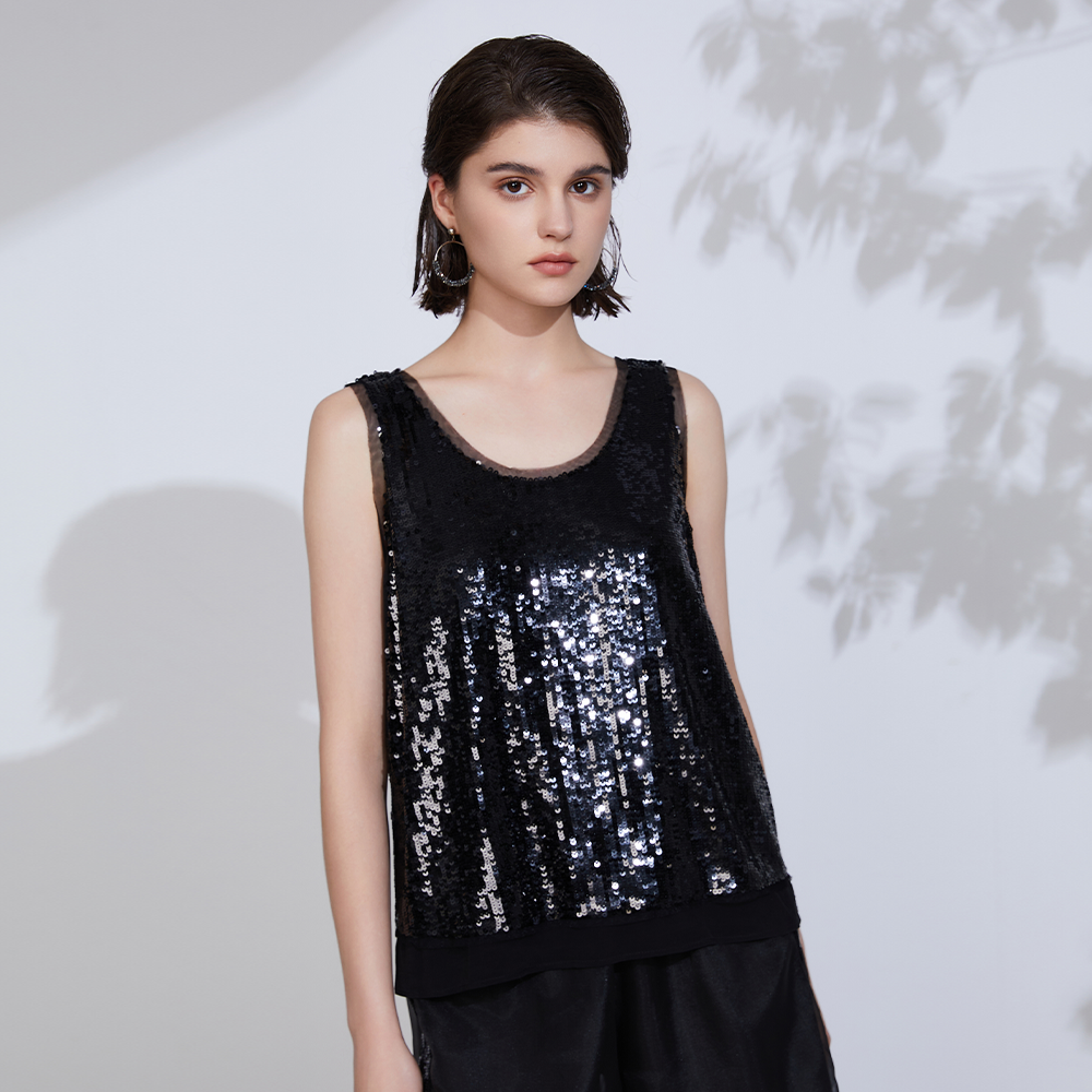 Women's Sequin Loose Vest