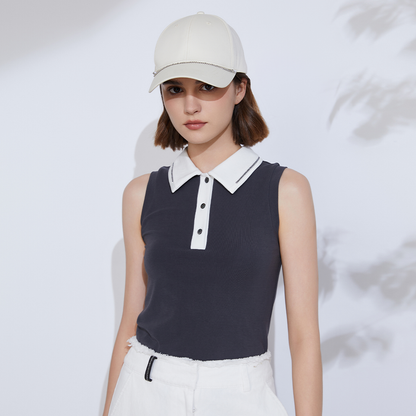 Women's Cotton Blend sleeveless polo shirt