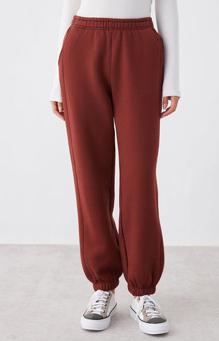 Ankela Red relaxed-fit pants with elastic waistband and gathered ankle cuffs