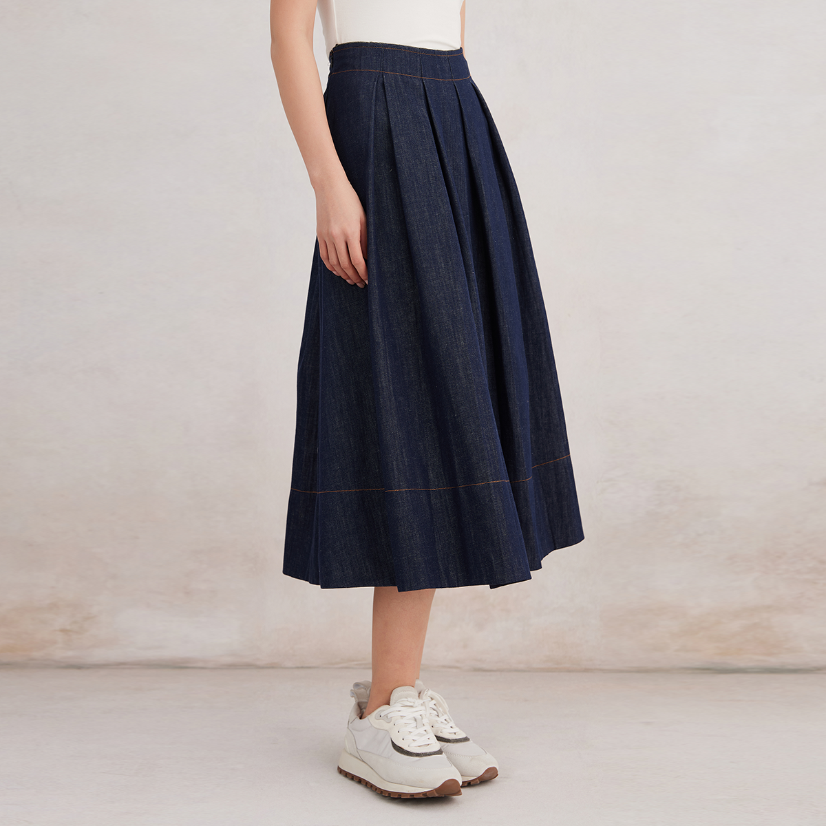 2025 Women’s Cotton Tencel Linen Blend Skirt K3043L