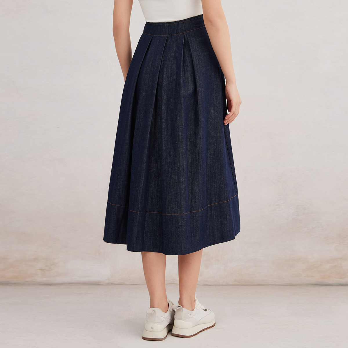 2025 Women’s Cotton Tencel Linen Blend Skirt K3043L