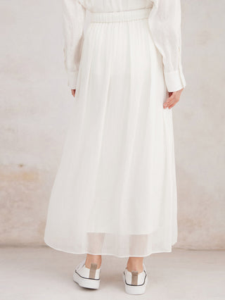 Women’s Silk linen Drawstring Maxi Skirt