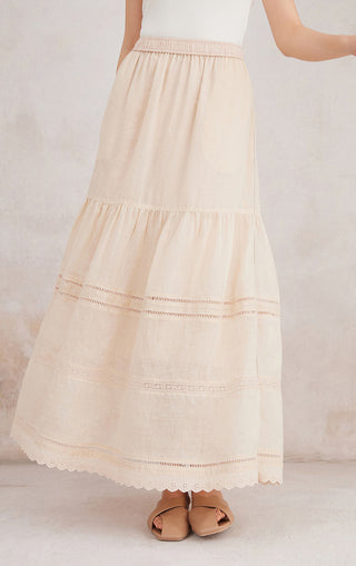 Ramie Tiered Maxi Skirt - serathinan 