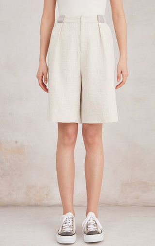 Women's Simple Linen-Cotton Blend Shorts