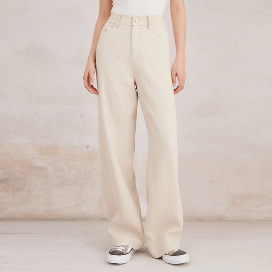 2025 Women's Cotton and Linen Blend Straight-Leg Pants