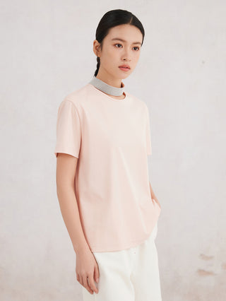 Women's Clothing Cotton Collar Design Short-Sleeved T-Shirt