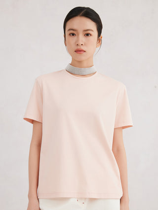 Women's Clothing Cotton Collar Design Short-Sleeved T-Shirt