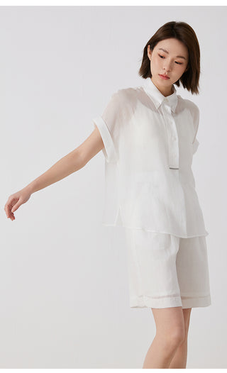 Women’s Clothing Spring Summer Ramie Shirt