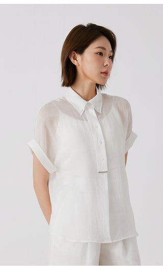 Women’s Clothing Spring Summer Ramie Shirt