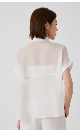 Women’s Clothing Spring Summer Ramie Shirt