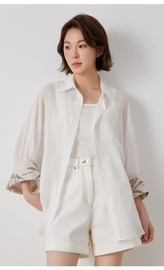 Women's Cotton linen Blend Blouses