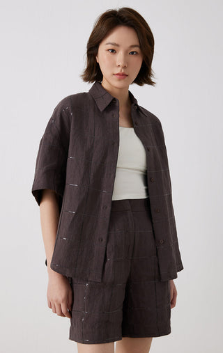 Women’s Linen Cotton Blend Short Blouses