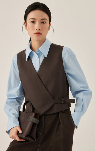 Women’s Wool-Blend Wrap Vest