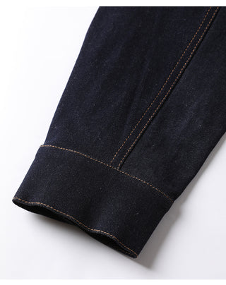 Denim Contrast Stitch Cropped Jacket