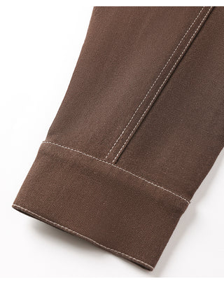 Denim Contrast Stitch Cropped Jacket