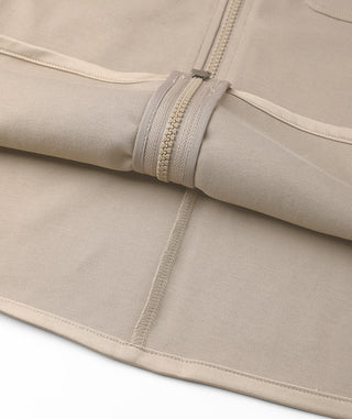 Hooded Cotton Blend Jacket with Beaded Zip