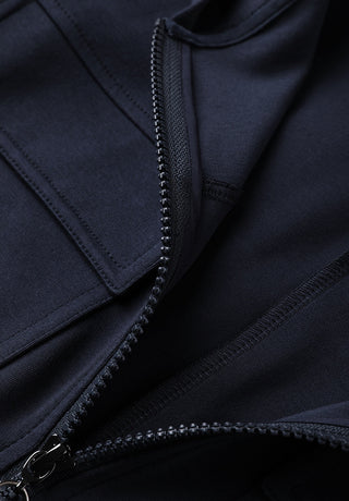 Hooded Cotton Blend Jacket with Beaded Zip