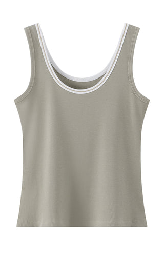 Ribbed Stretch Knit Tank Top