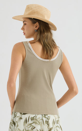 Ribbed Stretch Knit Tank Top