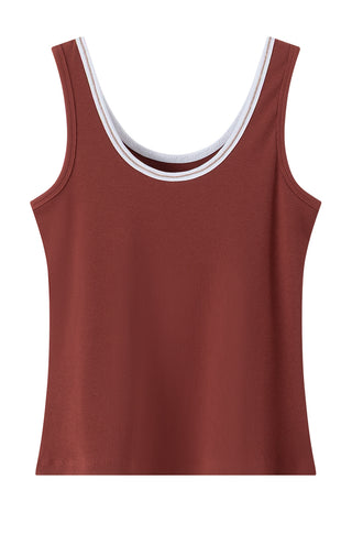 Ribbed Stretch Knit Tank Top