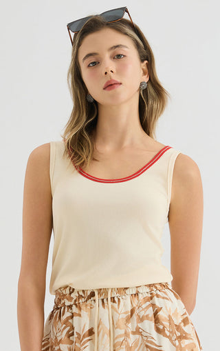 Ribbed Stretch Knit Tank Top