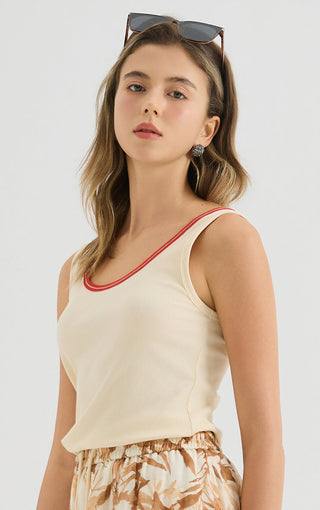 Ribbed Stretch Knit Tank Top