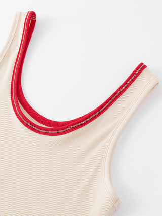 Ribbed Stretch Knit Tank Top