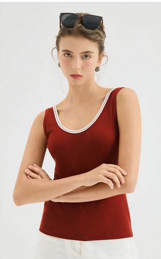 Ribbed Stretch Knit Tank Top