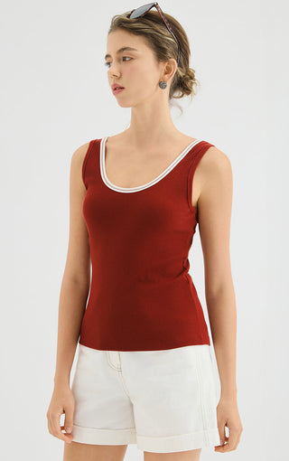 Ribbed Stretch Knit Tank Top