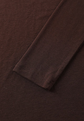 Tencel Wool Contrast-Stitch Long Sleeve Top