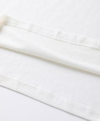 Tencel Wool Contrast-Stitch Long Sleeve Top