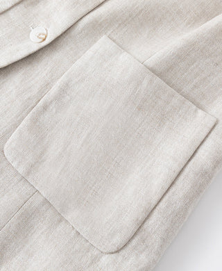 Linen Blend Vest with Silver-Toned Trim