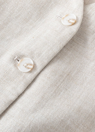 Linen Blend Vest with Silver-Toned Trim