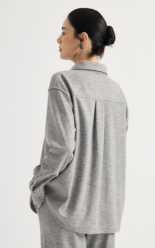 Australian Wool Crystal-Trim Blouse