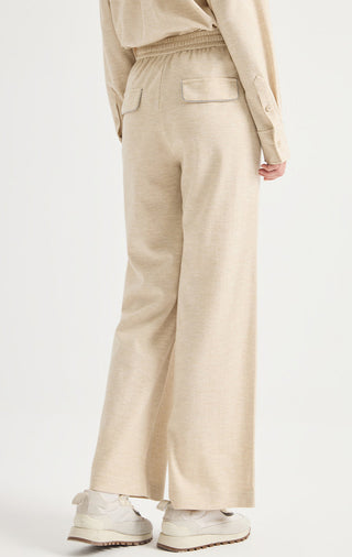Australian Wool Wide-Leg Drawstring Pants