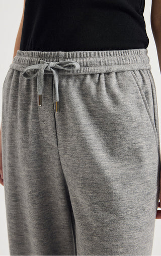 Australian Wool Wide-Leg Drawstring Pants