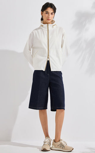 Hooded Jacket with Silver Beaded Detail