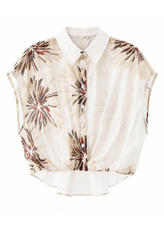 Floral Ramie Sleeveless Blouse