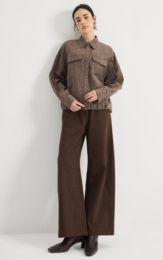 Linen-Wool Relaxed Utility Jacket
