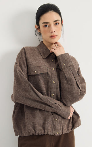 Linen-Wool Relaxed Utility Jacket