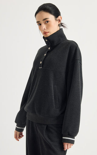 Wool-Blend High-Neck Pullover