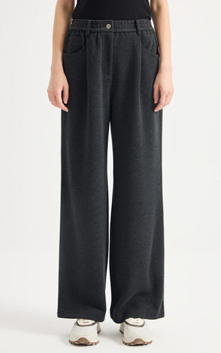 Wool-Blend Wide-Leg Pants